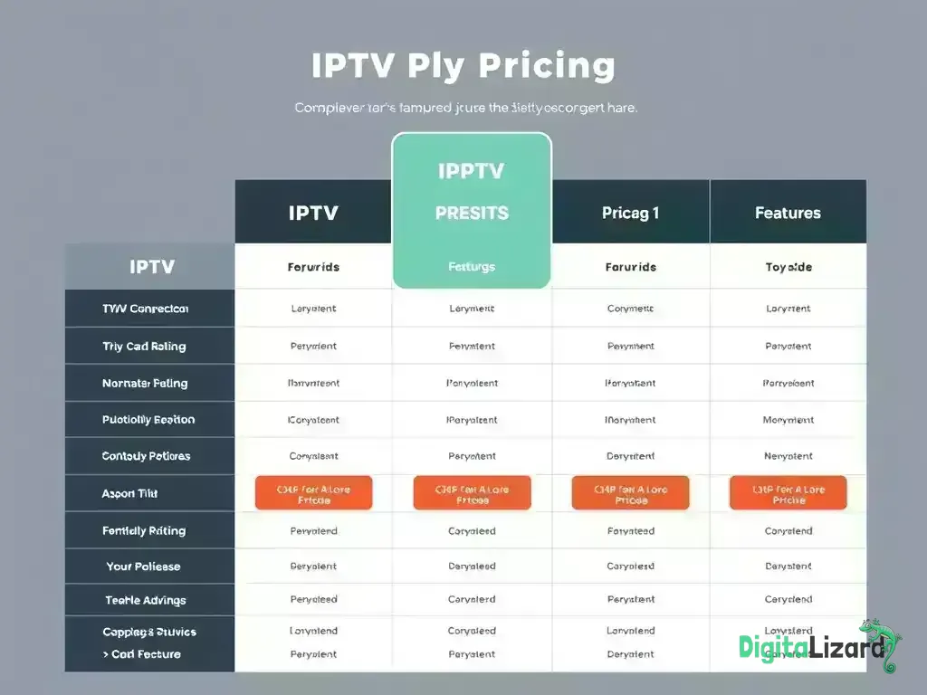 Comparison chart of Digitalizard pricing plans
